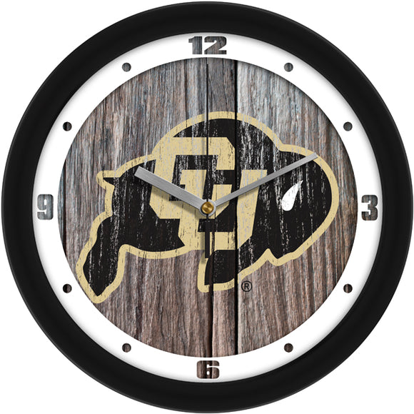 Colorado Buffaloes Wall Clock - Weathered Wood
