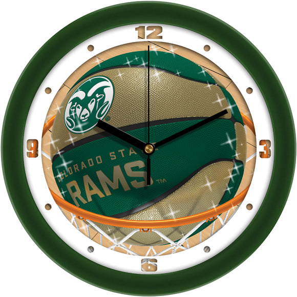 Colorado State Wall Clock - Basketball Slam Dunk