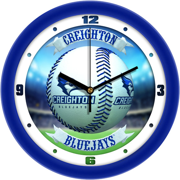 Creighton Bluejays Wall Clock - Baseball Home Run