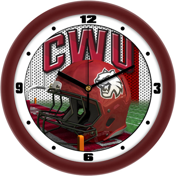 Central Washington Wall Clock - Football Helmet