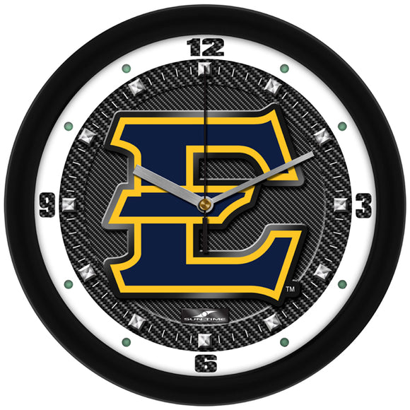 East Tennessee State Wall Clock - Carbon Fiber Textured