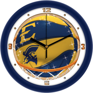 East Tennessee State Wall Clock - Basketball Slam Dunk