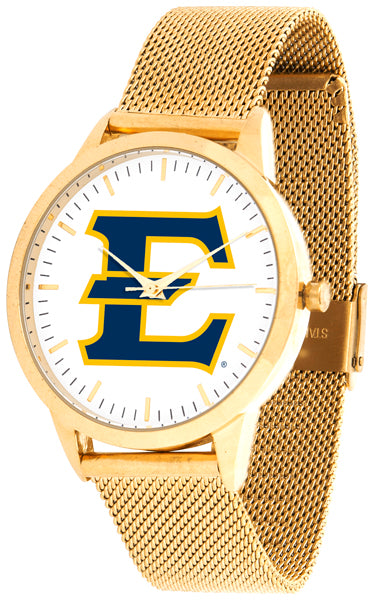 East Tennessee State Statement Mesh Band Unisex Watch - Gold