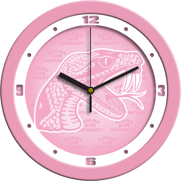 Florida A&M Wall Clock - Pink