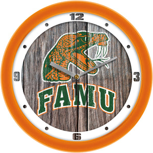 Florida A&M Wall Clock - Weathered Wood