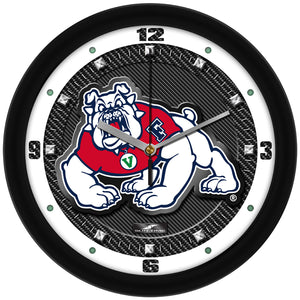 Fresno State Wall Clock - Carbon Fiber Textured