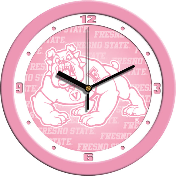Fresno State Wall Clock - Pink