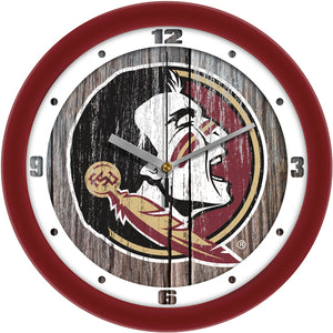 Florida State Wall Clock - Weathered Wood