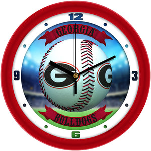 Georgia Bulldogs Wall Clock - Baseball Home Run