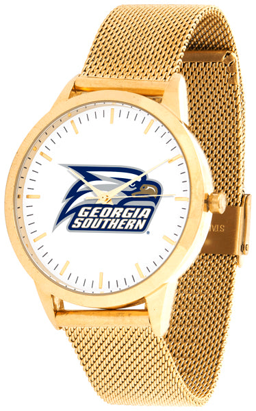 Georgia Southern Statement Mesh Band Unisex Watch - Gold