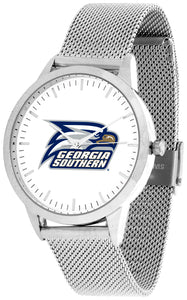 Georgia Southern Statement Mesh Band Unisex Watch - Silver
