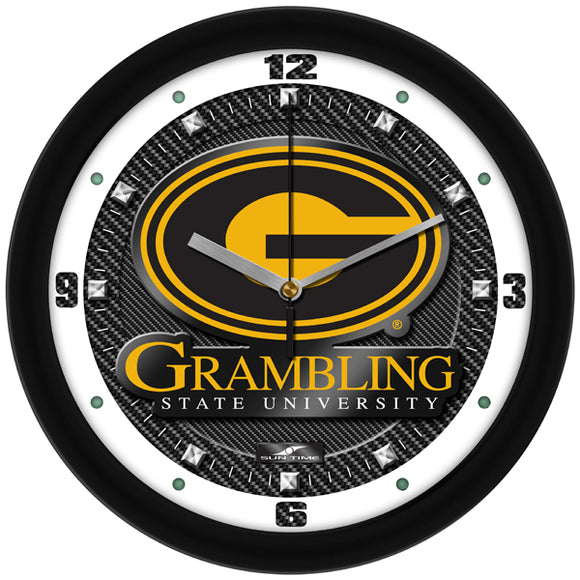 Grambling State Wall Clock - Carbon Fiber Textured