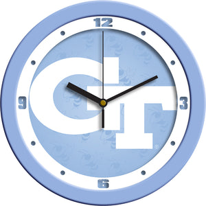 Georgia Tech Wall Clock - Baby Blue
