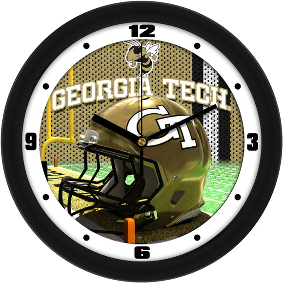 Georgia Tech Wall Clock - Football Helmet