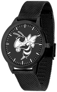 Georgia Tech Statement Mesh Band Unisex Watch - Black - Black Dial