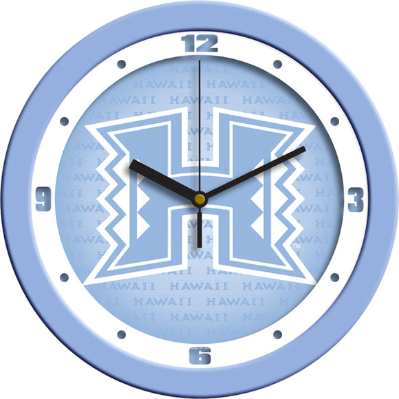 Hawaii Warriors Wall Clock - Baby Blue