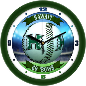 Hawaii Warriors Wall Clock - Baseball Home Run