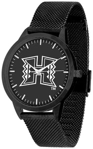 Hawaii Warriors Statement Mesh Band Unisex Watch - Black - Black Dial