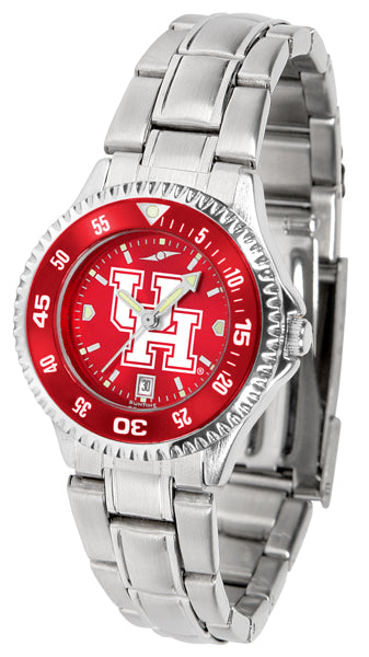 Houston Cougars Competitor Steel Ladies Watch - AnoChrome - Color Bezel