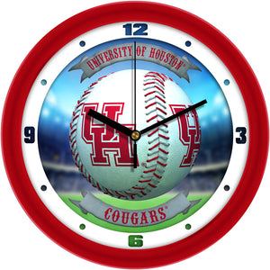 Houston Cougars Wall Clock - Baseball Home Run