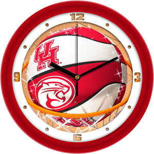 Houston Cougars Wall Clock - Basketball Slam Dunk