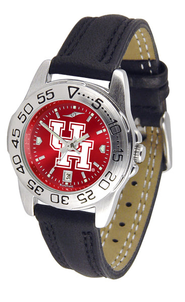 Houston Cougars Sport Leather Ladies Watch - AnoChrome