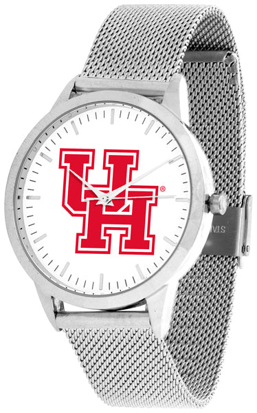 Houston Cougars Statement Mesh Band Unisex Watch - Silver