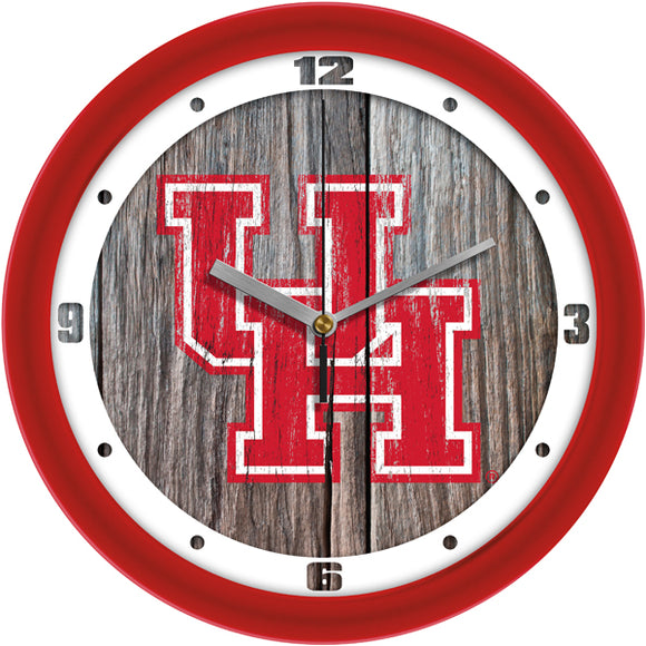 Houston Cougars Wall Clock - Weathered Wood