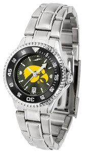 Iowa Hawkeyes Competitor Steel Ladies Watch - AnoChrome - Color Bezel