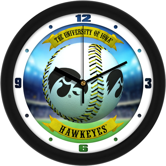 Iowa Hawkeyes Wall Clock - Baseball Home Run