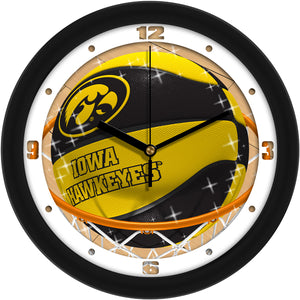 Iowa Hawkeyes Wall Clock - Basketball Slam Dunk