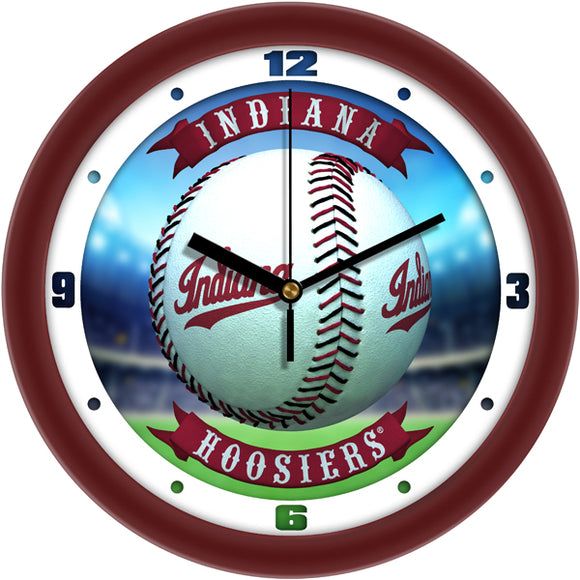 Indiana Hoosiers Wall Clock - Baseball Home Run