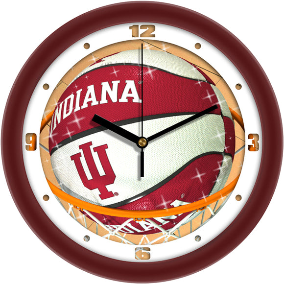 Indiana Hoosiers Wall Clock - Basketball Slam Dunk