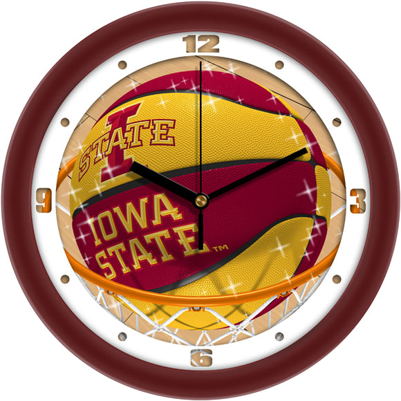 Iowa State Wall Clock - Basketball Slam Dunk