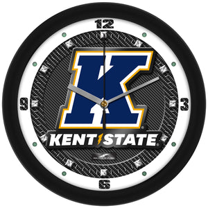 Kent State Wall Clock - Carbon Fiber Textured