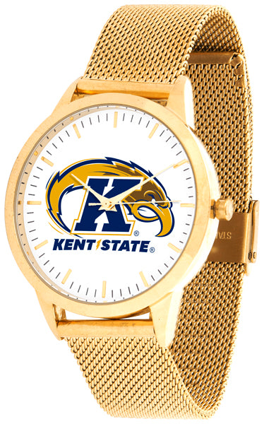 Kent State Statement Mesh Band Unisex Watch - Gold
