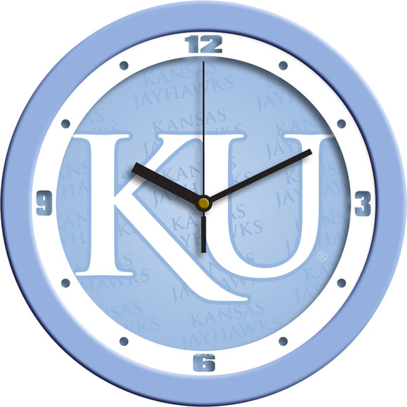 Kansas Jayhawks Wall Clock - Baby Blue