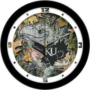 Kansas Jayhawks Wall Clock - Camo