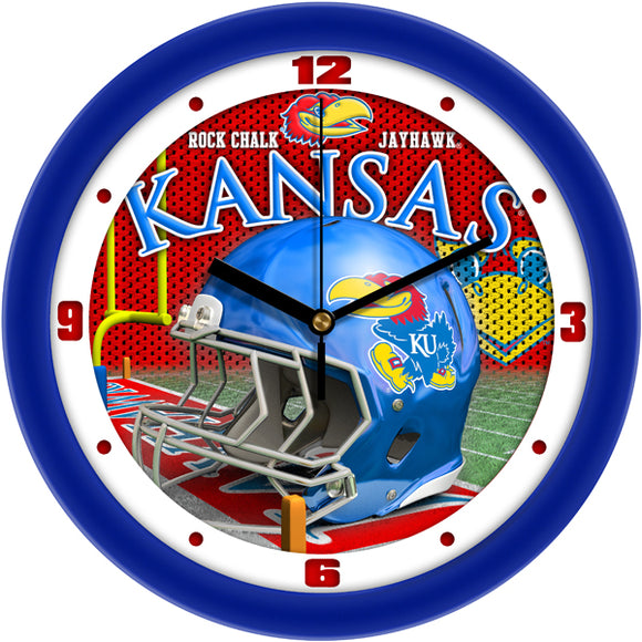 Kansas Jayhawks Wall Clock - Football Helmet