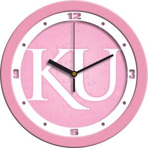 Kansas Jayhawks Wall Clock - Pink