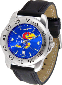 Kansas Jayhawks Sport Leather Men’s Watch - AnoChrome