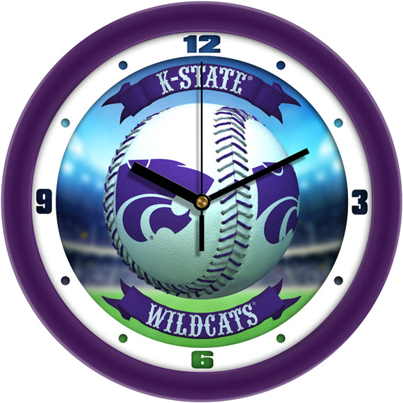 Kansas State Wall Clock - Baseball Home Run