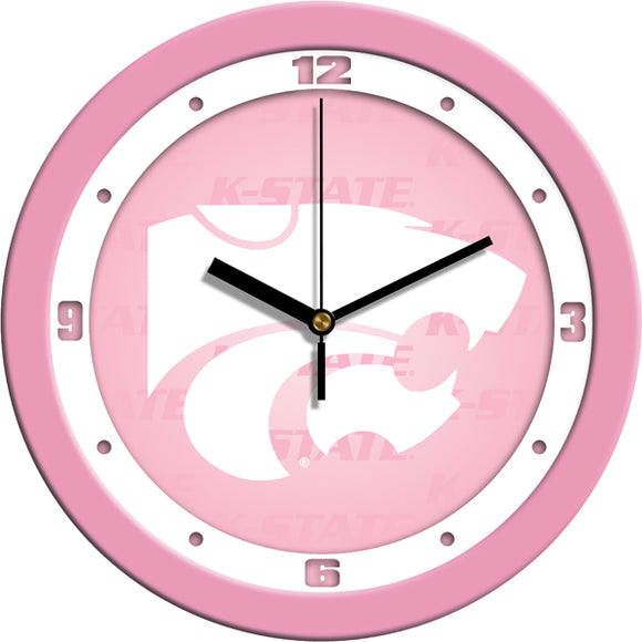 Kansas State Wall Clock - Pink