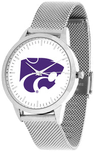 Kansas State Statement Mesh Band Unisex Watch - Silver