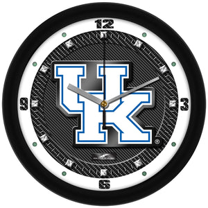 Kentucky Wildcats Wall Clock - Carbon Fiber Textured