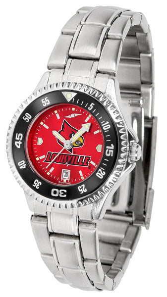 Louisville Cardinals Competitor Steel Ladies Watch - AnoChrome - Color Bezel