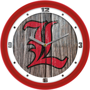 Louisville Cardinals Wall Clock - Weathered Wood