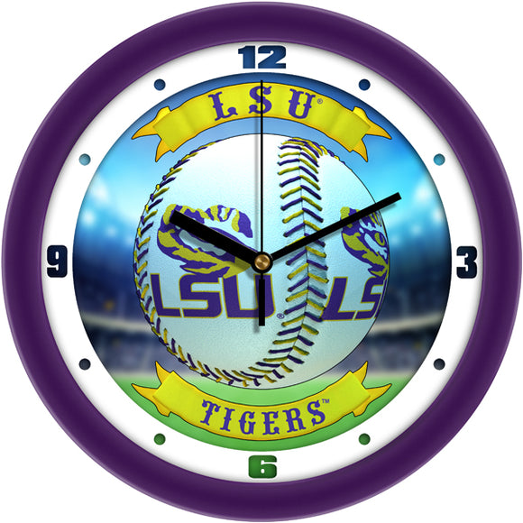 LSU Tigers Wall Clock - Baseball Home Run