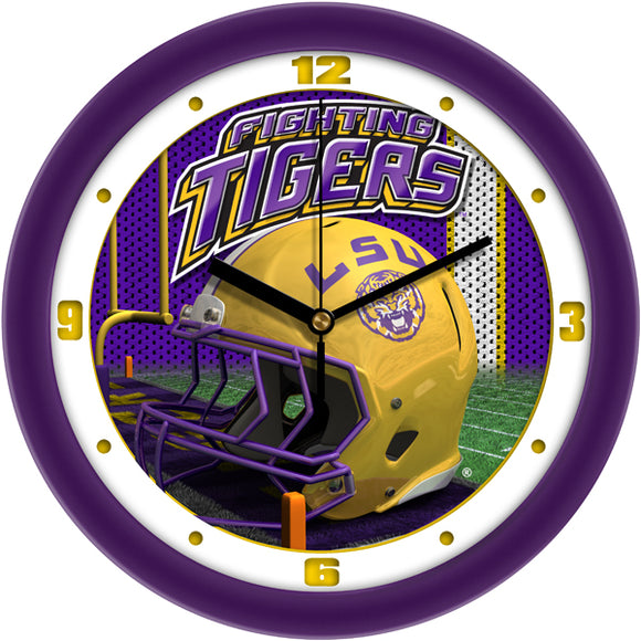LSU Tigers Wall Clock - Football Helmet
