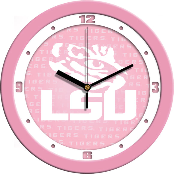 LSU Tigers Wall Clock - Pink